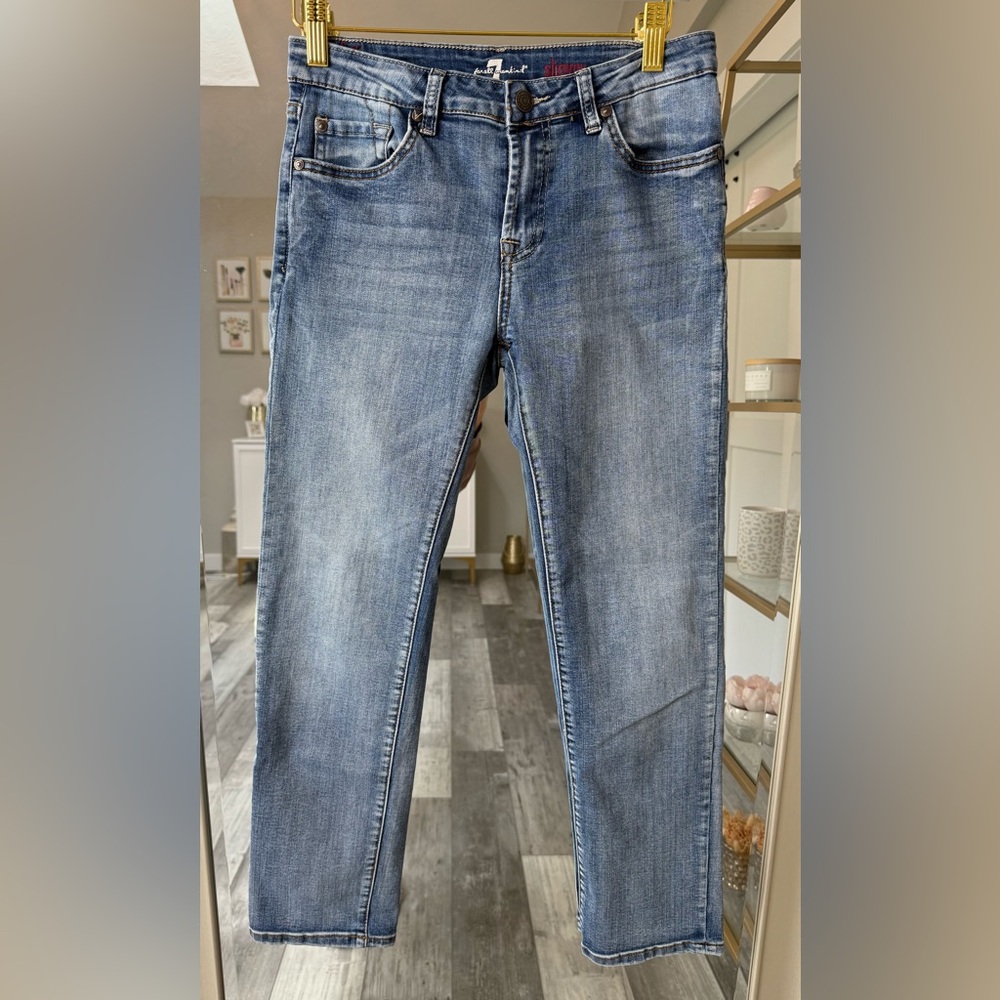 7 For All Mankind Girls Slimmy Jeans – Size 12 Blue Wash